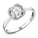 Кольцо из серебра с фианитами