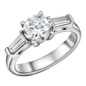 Кольцо из белого золота с бриллиантом