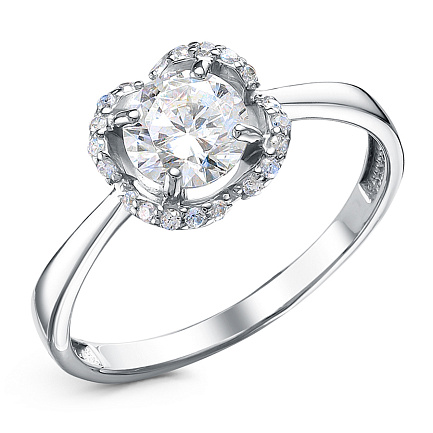 Кольцо из серебра с фианитами