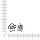 Серьги из белого золота с бриллиантами, гранатами