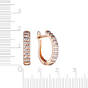 Серьги с английским замком из красного золота с фианитом