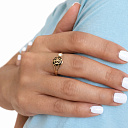 Кольцо из желтого золота с эмалью