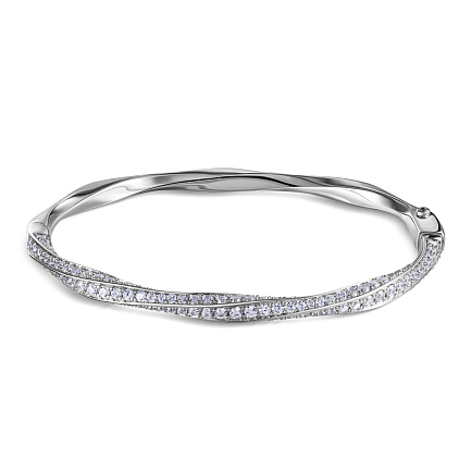 Браслет декоративный из серебра с фианитом