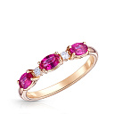 Кольцо из красного золота с бриллиантами, рубинами