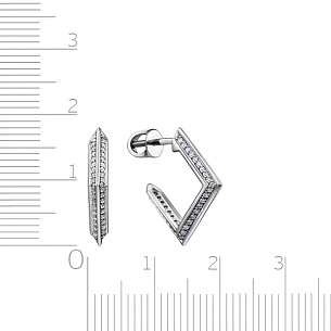 Серьги Пусеты из белого золота с бриллиантами