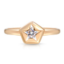 Кольцо из красного золота с фианитом