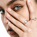 Кольцо из желтого золота с аметистом, бриллиантами