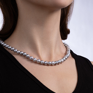 Бусы из красного золота с жемчугом