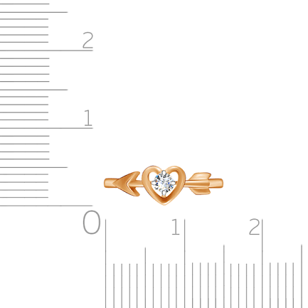 Золотое кольцо 585 пробы с фианитом