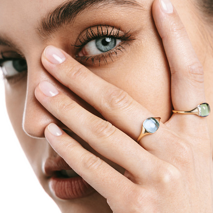 Кольцо из желтого золота с аметистом, бриллиантами