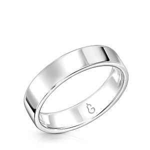 Кольцо обручальное из белого золота