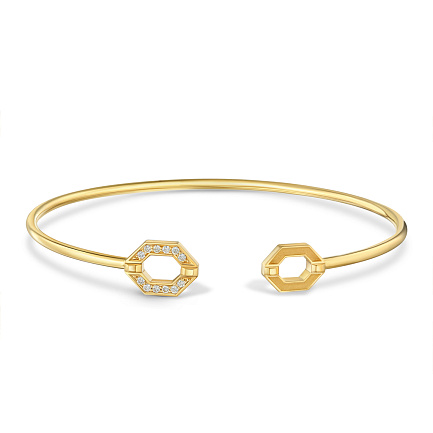 Браслет декоративный из желтого золота с бриллиантом