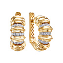 Серьги из желтого золота с бриллиантами