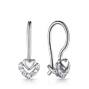 Серьги с французским замком из серебра с фианитом