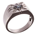 Печатка из золота с сапфиром, топазами