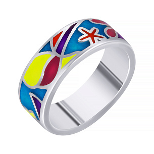 Кольцо из серебра с эмалью