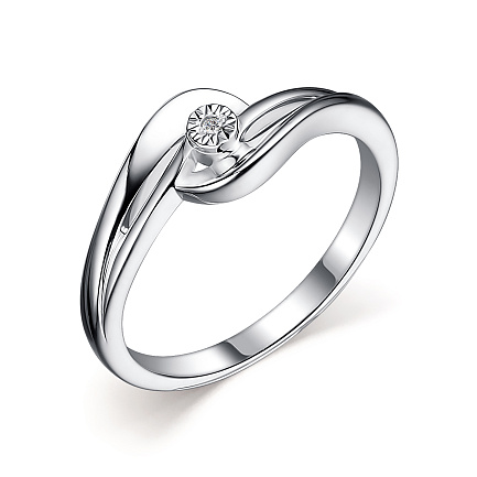 Кольцо из серебра с бриллиантом