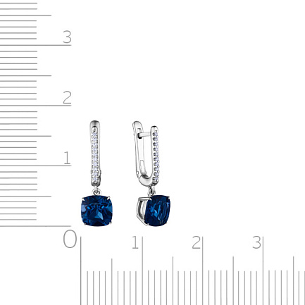 Серьги с английским замком из белого золота с бриллиантами