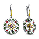 Серьги с английским замком из серебра с фианитами