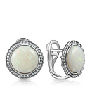 Серьги с английским замком из белого золота с бриллиантами