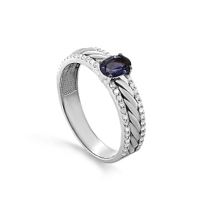 Кольцо из белого золота с бриллиантом