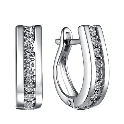 Серьги с английским замком из серебра