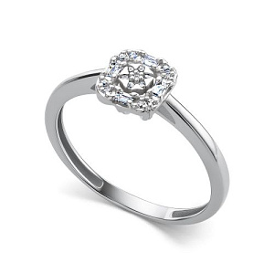 Кольцо из белого золота с бриллиантами