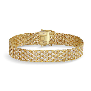 Браслет декоративный из желтого золота с бриллиантом