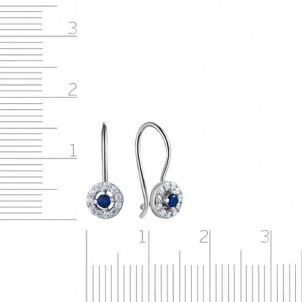 Серьги из серебра с фианитом