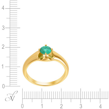 Кольцо из желтого золота с изумрудом