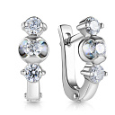 Серьги с английским замком из белого золота с бриллиантами
