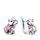 Серьги детские из серебра с эмалью