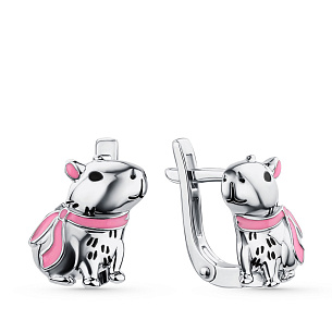 Серьги детские из серебра с эмалью