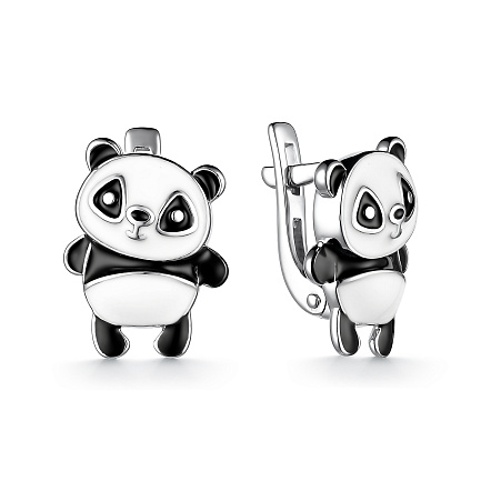 Серьги детские из серебра с эмалью