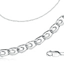 Цепь автомат из серебра, плетение сердечко