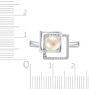 Кольцо из серебра с жемчугом, фианитом