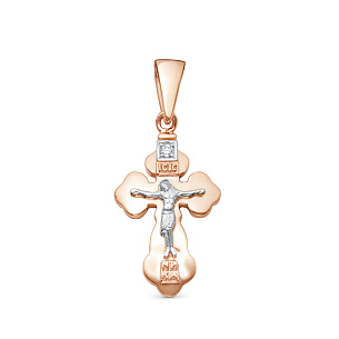 Подвеска из красного золота с бриллиантом