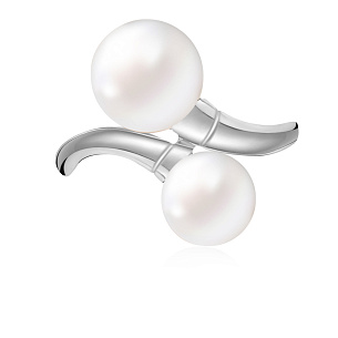 Кольцо из белого золота с жемчугом