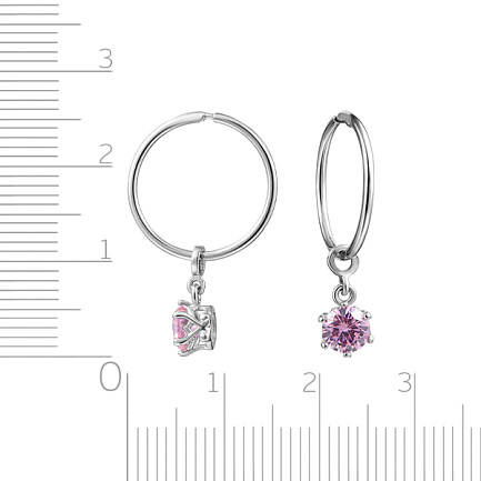 Серьги из серебра с фианитом