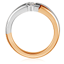 Кольцо из комбинированного золота с бриллиантом