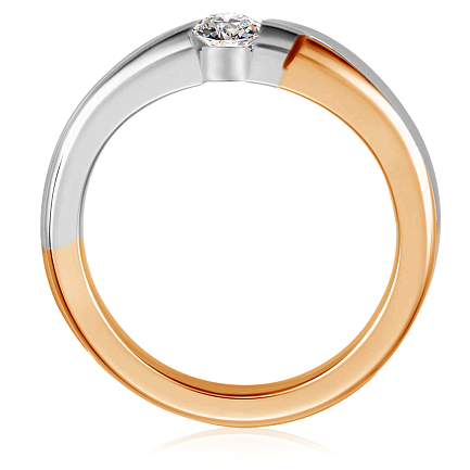 Кольцо из комбинированного золота с бриллиантом