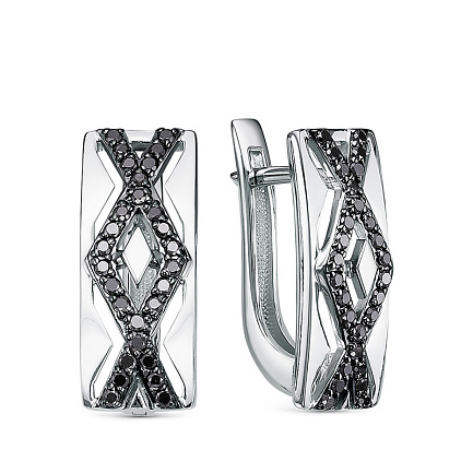 Серьги из белого золота с бриллиантами