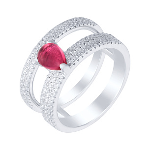 Кольцо из серебра с фианитом