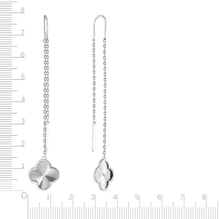 Серьги из серебра с фианитом