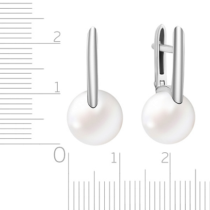 Серьги из белого золота с жемчугом