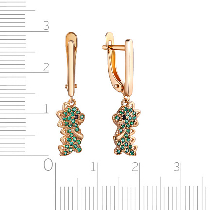 Серьги детские из серебра с позолотой