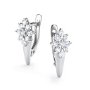 Серьги с английским замком из белого золота с бриллиантами