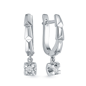 Серьги из белого золота с бриллиантами