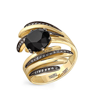 Кольцо из желтого золота с бриллиантами