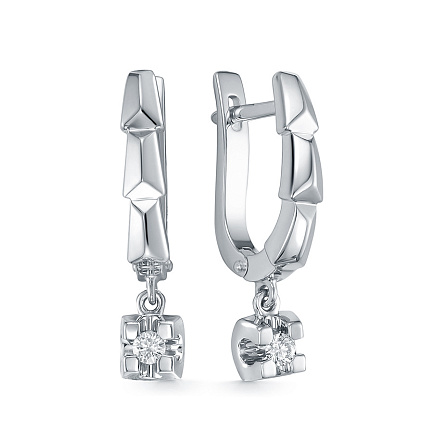 Серьги из белого золота с бриллиантами